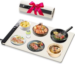 Tapis chauffant électrique pliable en silicone 110V/230V pour garder les aliments au chaud – Plaque chauffante flexible pour réchauffer les plats - Product Image 1