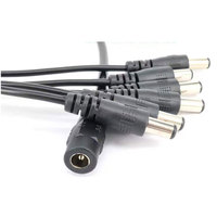 Câble de connecteur femelle mâle 12V DC avec prise Jack 2.1X5.5mm 1 à 2 3 4 5 6 Adaptateur secteur 8 voies isolé par PE et PVC
