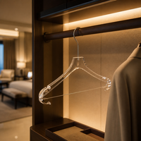 Hotel- und Gastgewerbe Premium Silberhaken Transparente Acryl Rutschfeste Rostfreie Langlebige Wäscherei Großhandel Klare Kleiderbügel