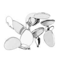 Boucles d'oreilles en acier inoxydable, 50 pièces, personnalisées, à remplir avec crochet pour femmes, en argent