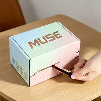 Boîte d'emballage en carton ondulé rigide personnalisée avec logo, fermeture éclair, bande de déchirement facile, finition brillante/mate, gaufrage, matériaux recyclés