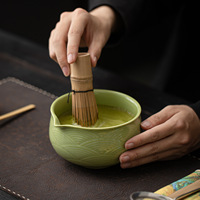 Ensemble de thé en céramique à motif ondulé Dehua, huit pièces, nouveau style chinois, pour la préparation du matcha, boîte cadeau incluant un bol à matcha et un fouet en bambou