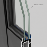 Fenêtre à battant en aluminium à double vitrage, isolante thermiquement, avec moustiquaire, pour la vente en gros, OEM, pour entrepreneurs en villas