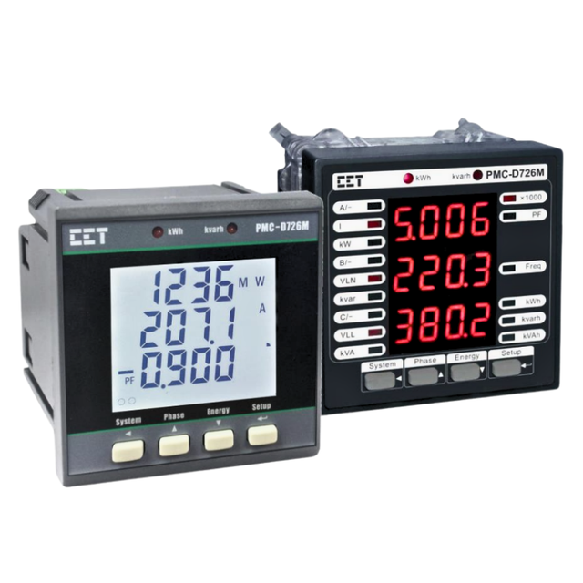 LCD/LED Three Phase 3P4W 3P3W Panel Mounted Electricity Meter 72*72 Size Multifunctional RS485 Power Meter for Energy Management