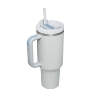 Gobelet isotherme en acier inoxydable de 40 oz de deuxième génération avec paille et poignée, accessoire de boisson de qualité alimentaire 304