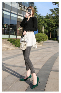 Scarpe da Donna con Tacco Sottile 5cm, <span class=keywords><strong>Tacchi</strong></span> Alti a Punta in Camoscio Nero, Scarpe Professionali per Lavoro Quotidiano - Product Image 6