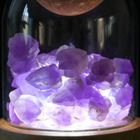 Diffuseur d'arômes en cristal multicolore, ornement en pierre, cloche en verre créative avec veilleuse LED, décoration d'intérieur pour huiles essentielles, artisanat