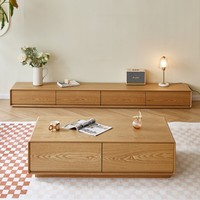 Table basse moderne de luxe minimaliste en bois avec tiroir, ensemble de meubles de salon, vente directe