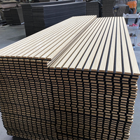 Panel Acústico de Listones de Madera, Chapa de Roble Natural, MDF, Absorbente de Sonido, Akupanel para Paredes y Techos de Hoteles y Oficinas