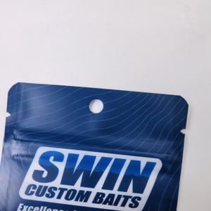 Pochette d'emballage personnalisée à fermeture éclair pour leurres de pêche en plastique souple, avec fenêtre transparente et encoche de déchirement, pour appâts de pêche, très vendue - Product Image 4