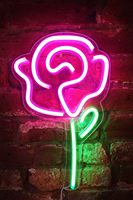 Letrero de Neón Rosa en Tendencia 2026, Decoración de Pared LED con Diseño Floral para Habitación de Niñas, Publicidad, Centro Comercial, Regalo de Boda
