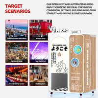 4 Life Lenses Commercial Instant Print Photo Booth Layar Sentuh 21,5 inci Desain Portabel Layanan Mandiri Kompatibilitas Kamera iPad
