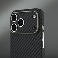 JOYPORODO V-K01 Coque de téléphone classique en fibre d'aramide, ultra-fine, antichoc, en fibre de carbone, protection pour iPhone 15 16 17 Pro Max