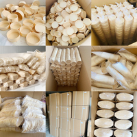 Plateau en bois biodégradable pour sushis, jetable, écologique, taille standard, 3/4/5/6/7/8/9 pouces