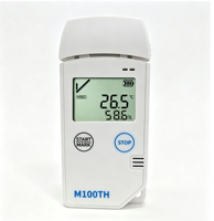 Registrador de Temperatura y Humedad LCD Multiusos Personalizado M100TH con Informe en PDF, Plástico, Clasificación IP54