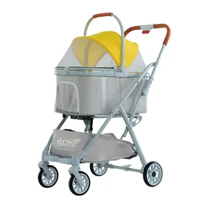 Pet Stroller With Detachable Carrier Pet Trolley Carrier With Wheels Expandable Pet Carrier Rolling For Dogs And Cats