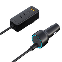 Chargeur de voiture USB C 90W à 6 ports, adaptateur de charge rapide avec 4 ports USB-C et 2 ports USB-A pour voitures et camions 12V 24V