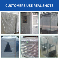 JIJID Housses de protection anti-poussière personnalisées en PE/LDPE transparentes et durables à fond carré avec soufflets pour palettes, meubles et grandes machines