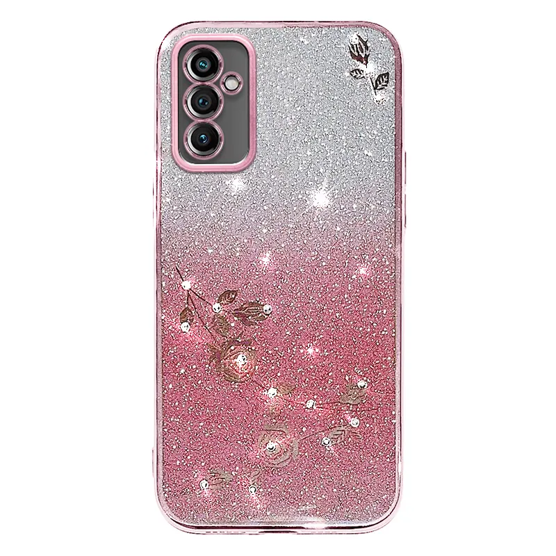 plastic mobile shell shockproof cell phone case cover samsung a82 case samsung m52 5g electroplated glitter case for girls