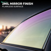 Película para Ventanas Camaleón con 77% de VLT para Parabrisas Delantero, Color Verde Púrpura con Efecto Espejo, Tinte Solar UV99 IR90 2mil OEM al por Mayor