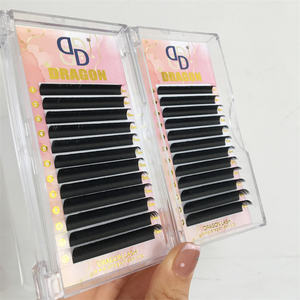 Dragon 0,15 D Elipse Flat Lashes Super Soft 8-15mm Flat Lashes Individual Private Label Black Cashmere Lash Extensiones - Product Image 2