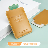 Adhesivo Creativo de Cuero con Diseño de Animal para la Parte Trasera del Teléfono, Tarjetero Portátil, con Adhesivo que No Deja Marcas, para Uso Diario