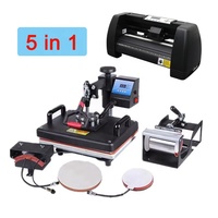 Presse à Chaud 5-en-1 par Sublimation Combo Numérique Personnalisée Transfert à Plat pour Mugs Magiques, T-shirts, Casquettes et Coques de Téléphone