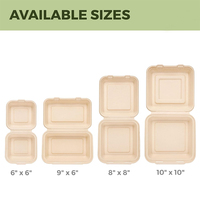Boîte alimentaire en forme de coquille de canne à sucre, jetable, biodégradable, boîte à lunch en pulpe de papier, boîte bento de 6 pouces, bols jetables