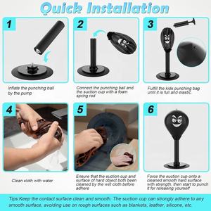 Wellshow Sport Desktop Saco de boxeo Stress <span class=keywords><strong>Buster</strong></span> con ventosa Heavy Duty Stress Relief Ball Desk Boxing <span class=keywords><strong>Punch</strong></span> Ball - Product Image 5