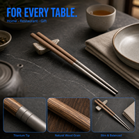 Baguettes créatives haut de gamme en titane pur, anti-moisissure, avec joint en bois de wengé, pour la cuisine domestique, ensemble de couverts, cadeaux, style chinois chic