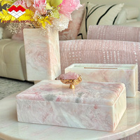 Dalles et carreaux en marbre rose, ensemble de table basse en onyx rose, pierre pour la décoration de la maison et des hôtels