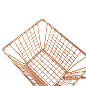 Copper Square Mini French Fry <b>Basket</b> Metal Mesh Serving <b>Tray</b> For Restaurant Snacks And American Desserts - Product Image 4