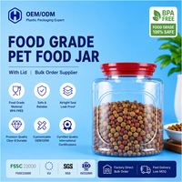 Pot en PET transparent de qualité alimentaire avec couvercle à vis personnalisé pour aliments pour animaux, bonbons, collations, fruits secs - Emballage anti-fuite sans BPA