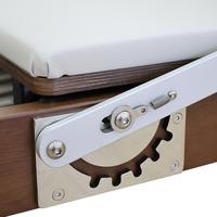 Machine de Pilates Reformer Pliante de Luxe en Noyer, Qualité Studio Professionnelle, Lit Pliable en Bois Foncé