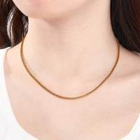Collier personnalisé avec logo, tendance, plaqué or 18 carats, en acier inoxydable, chaîne en bambou carrée, pendentif simple, cadeau pour homme et femme