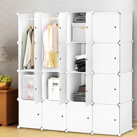 Armoire de placard Portable 20 Cube organisateur de stockage armoire à vêtements en plastique pour chambre à coucher maison