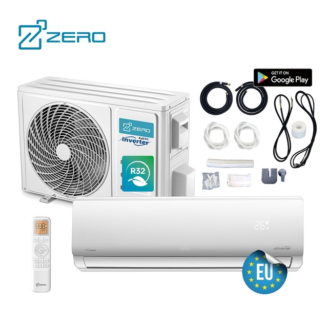 ZERO R32 Cooling and Heating 9000 12000 18000 24000 Btu Wall Type Air Conditioning Smart A++ Mini Split Air Conditioner