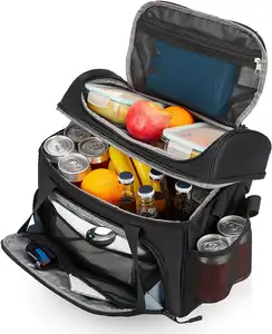 Auslaufsichere Lunchbox für Arbeit Outdoor Reise doppelschichtige isolierte Kühltaschen Herren Damen erweiterbare isolierte Lunch-Kühlertasche