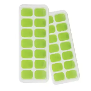 Bán Buôn Tùy Chỉnh Bpa Free Durable Ice Khuôn Maker Dễ Dàng Phát Hành Silicone Ice Cube Tray Với Nắp