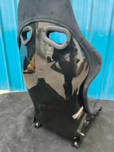 Sedile da Corsa per Modifica Auto, in Fibra di Vetro e Velluto Durevoli, con Doppie Guide Scorrevoli, Compatibilità Universale per Recaro RSG per <span class=keywords><strong>Peugeot</strong></span> - Product Image 5