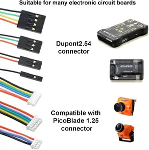 موصلات وكابلات-PB1.25 to Dupont 2.54, مجموعة موصلات وكابلات ذات نطاق متوافق مع موصلات Molex PicoBlade 1.25 و درجة ، وصلات كهربائية مدمجة ، درجة ، درجة