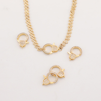 Fermoir mousqueton 20 mm pour collier, composants en laiton plaqué or 18 carats avec zircon, apprêts ronds pour la fabrication de bijoux