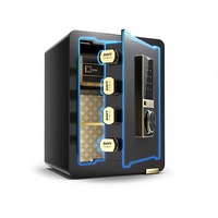 Coffre-fort de sécurité domestique antivol, petit, avec alarme par empreinte digitale et mot de passe, pour hôtel, Wi-Fi, bureau, 45x38x31cm