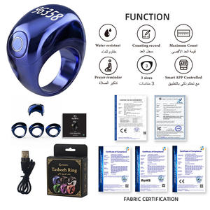 Equantu QB809 Anillo Inteligente 3 en 1 para Zikr y Contador de Tasbeeh, Tamaño Ajustable 18/20/22mm, con Vibración para 5 Horas de Oración - Product Image 4