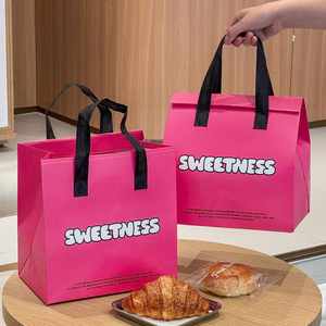 Wholesale Keep Warm Thermal Insulation Delivery Plastic <b>Bag</b> Cake Coffee <b>Bread</b> Packing for Restaurant Non-woven Fabric <b>Bag</b> - Product Image 1