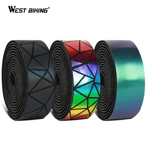 WEST BIKING high quality colorful bicycle handlebar tape with bar end plugs Anti-slip professional bicycle handlebar tape