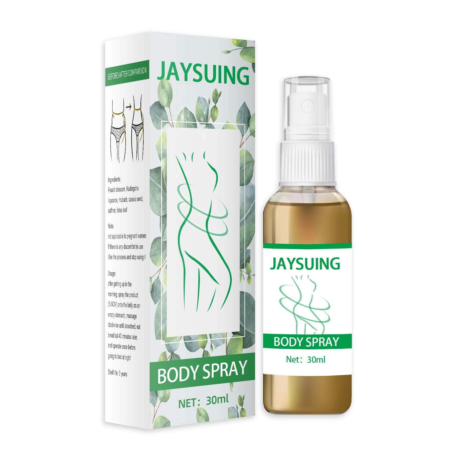 JAYSUING 脂肪燃焼スリミングスプレー 30ml - ハーブ成分使用のボディケア