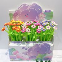 Nouveaux stylos à bille à encre gel de style coréen créatif en forme de fleur neutre mignon coloré petit stylo à bille à encre gel en gros non effaçable