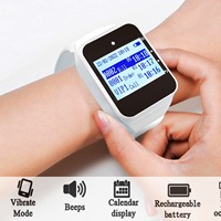 Crony Restaurant Cafe Guest Wrist Watch Pager Bahan ABS Sistem Panggilan Nirkabel 433MHz Set 20 Buah Baterai 200mAh 500ft