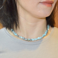 Perles de Larimar bleues naturelles les plus vendues en gros, 8-11 mm, pierres précieuses brillantes en vrac pour bijoux pour hommes et femmes, collier